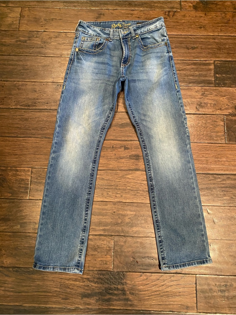 Rocky Denim Classic Straight-Leg Jeans in Faded Blue